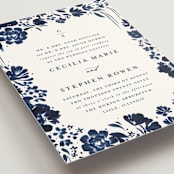 "brushstrokes in bloom" - Wedding Invitations in Indigo by Angela Marzuki - Detail