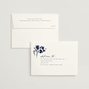 "brushstrokes in bloom" - Wedding Invitations in Indigo by Angela Marzuki - FREE Recipient Addressing