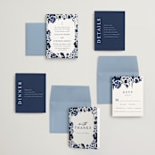 "brushstrokes in bloom" - Wedding Invitations in Indigo by Angela Marzuki - Invitation Suite