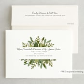 "Laurel of Greens" - Wedding Invitations in Midnight by Jennifer Wick - FREE Recipient Addressing