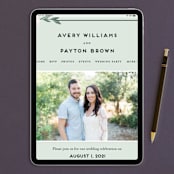 "Botanical Name Plate" - Wedding Invitations in Sage by Shiny Penny Studio - FREE Wedding Website