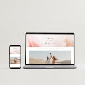 "Delicate brushstrokes" - Wedding Invitations in Blush by Lucrecia Caporale - FREE Wedding Website