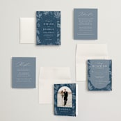 "Linen" - Wedding Invitations in Midnight by Ashley Rosenbaum - Invitation Suite