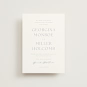 "Modern Air" - Wedding Invitations in Dusty Blue by Stacey Meacham - Front