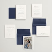 "Modern Air" - Wedding Invitations in Dusty Blue by Stacey Meacham - Invitation Suite