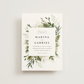 "Enchanted Greenery" - Wedding Invitations in Frost by Susan Moyal - Front