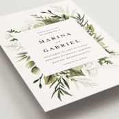 "Enchanted Greenery" - Wedding Invitations in Frost by Susan Moyal - Detail