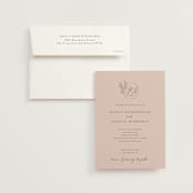 "Delicate monogram" - Wedding Invitations in Blush by Lucrecia Caporale - Invitation with Envelope