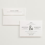 "Adorned Ampersand" - Wedding Invitations in Cotton by Jennifer Postorino - Invitation with Envelope