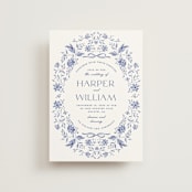 "Daisy Toile" - Wedding Invitations in Blue Willow by Susan Zinader - Front