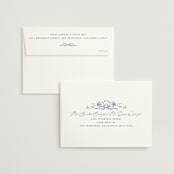 "Daisy Toile" - Wedding Invitations in Blue Willow by Susan Zinader - FREE Recipient Addressing