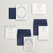 "Daisy Toile" - Wedding Invitations in Blue Willow by Susan Zinader - Invitation Suite