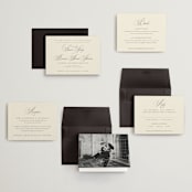 "Wonderful Tonight" - Wedding Invitations in Oreo Creme by Design Lotus - Invitation Suite