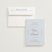 "Modernne" - Wedding Invitations in Powder by Carolyn MacLaren - Invitation with Envelope
