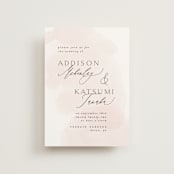 "Softly Layered" - Wedding Invitations in Blush by Everett Paper Goods - Front