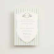 "Vintage Whimsy" - Wedding Invitations in Bluebell by Corinne Malesic - Front