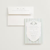 "Vintage Whimsy" - Wedding Invitations in Bluebell by Corinne Malesic - Invitation with Envelope
