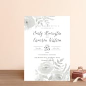 "Watercolor Floral" - Wedding Invitations in Fog by Jill Means - Front