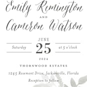 "Watercolor Floral" - Wedding Invitations in Fog by Jill Means - Detail