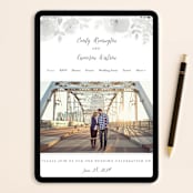 "Watercolor Floral" - Wedding Invitations in Fog by Jill Means - FREE Wedding Website