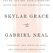 "Single Swath" - Wedding Invitations in Blush by Angela Marzuki - Detail