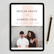 "Single Swath" - Wedding Invitations in Blush by Angela Marzuki - FREE Wedding Website