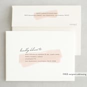 "Single Swath" - Wedding Invitations in Blush by Angela Marzuki - FREE Recipient Addressing