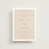 "Modern Ticket" - Wedding Invitations in Rust by Alethea and Ruth - Front