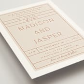 "Modern Ticket" - Wedding Invitations in Rust by Alethea and Ruth - Detail