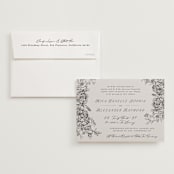 "etched floral" - Wedding Invitations in Stone by Phrosné Barwood - Invitation with Envelope