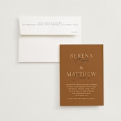 "Modern Traditionalist" - Wedding Invitations in Butterscotch by Morgan Kendall - Invitation with Envelope