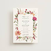 "Lush" - Wedding Invitations in Magenta by Susan Moyal - Front