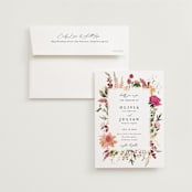 "Lush" - Wedding Invitations in Magenta by Susan Moyal - Invitation with Envelope