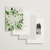 "Soft Sprigs" - Wedding Invitations in Champagne by Jennifer Postorino - Back of Card Options