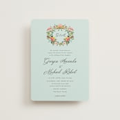 "Tropical Crest" - Wedding Invitations in Papaya by Susan Moyal - Front