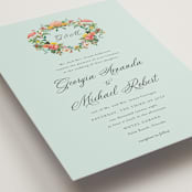 "Tropical Crest" - Wedding Invitations in Papaya by Susan Moyal - Detail