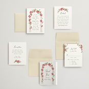 "Villa" - Wedding Invitations in Azalea by Everett Paper Goods - Invitation Suite
