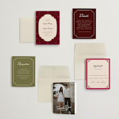 "Victorian Chic" - Wedding Invitations in Garnet by Morgan Kendall - Invitation Suite