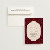 "Victorian Chic" - Wedding Invitations in Garnet by Morgan Kendall - Invitation with Envelope