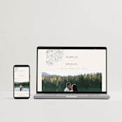 "Magnolias" - Wedding Invitations in Sky by Sabrin Deirani - FREE Wedding Website