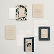 "Magnolias" - Wedding Invitations in Sky by Sabrin Deirani - Invitation Suite