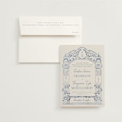 "Pavilion" - Wedding Invitations in Navy by Petra Kern - Invitation with Envelope
