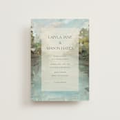 "Reflections" - Wedding Invitations in Lake by Lindsay Megahed - Front