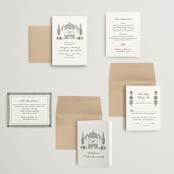 "Hand illustrated Garden Gate" - Wedding Invitations in Forest by Jackie Crawford - Invitation Suite