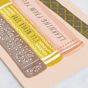 "Line the Shelves" - Single Greeting Cards in Blush by Shiny Penny Studio - Close-Up