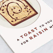 "Raisin Toast" - Single Greeting Cards in Auburn by Katie Zimpel - Close-Up
