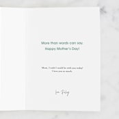 "Love You Mom" - Single Greeting Cards in Mint by Gia Graham - Customizable Interior Example