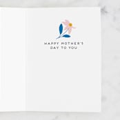 "Folk Flowers" - Single Greeting Cards in Navy by Genna Blackburn - Interior