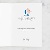 "Folk Flowers" - Single Greeting Cards in Navy by Genna Blackburn - Customizable Interior Example