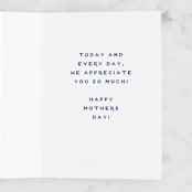 "Bold Painted Leaf" - Single Greeting Cards in Navy by Katharine Watson - Interior